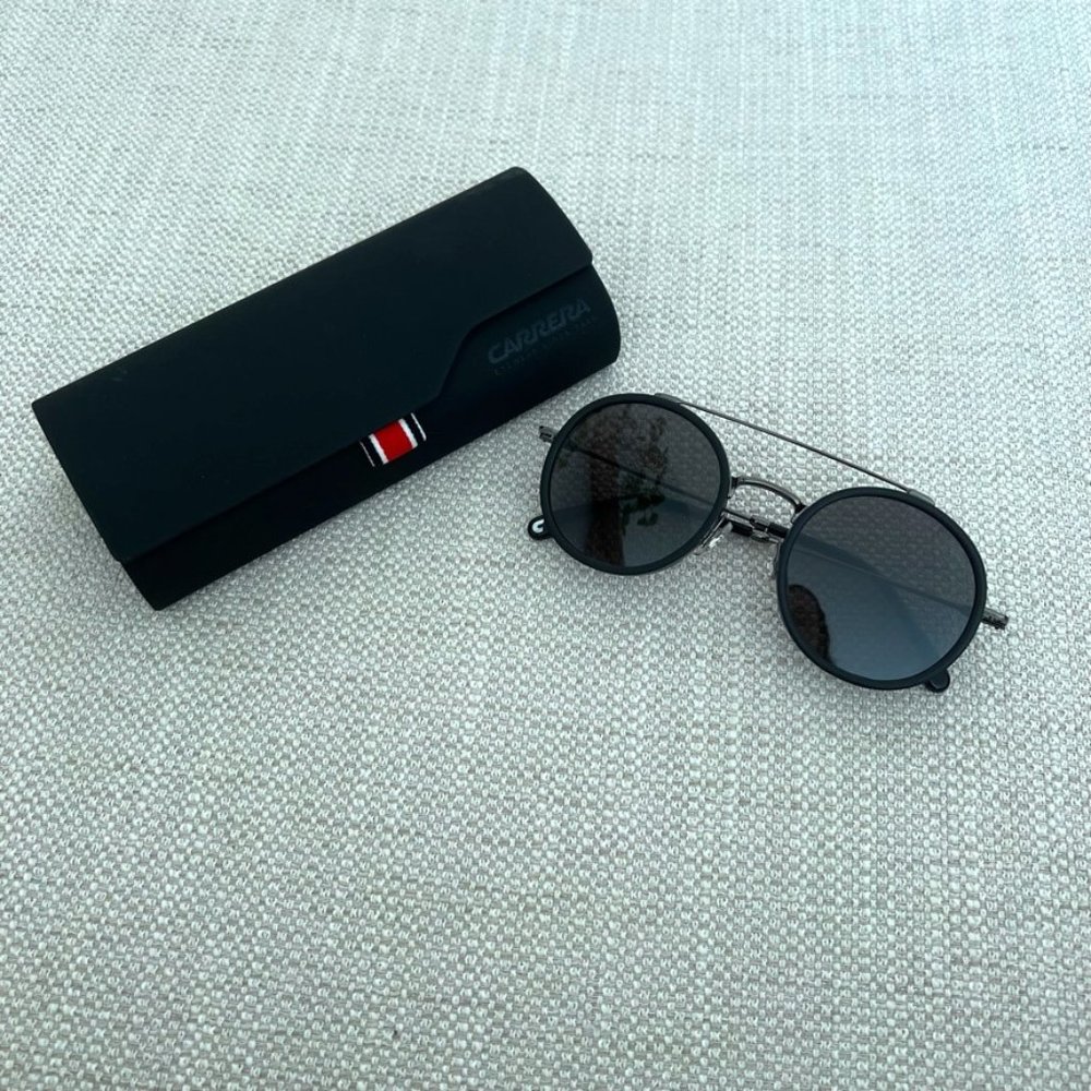 Carrera Black Round Double-Bridge Sunglasses